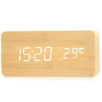 NatureSense Wooden LED Alarm Clock - home decor by Extoril