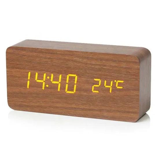 NatureSense Wooden LED Alarm Clock - home decor by Extoril