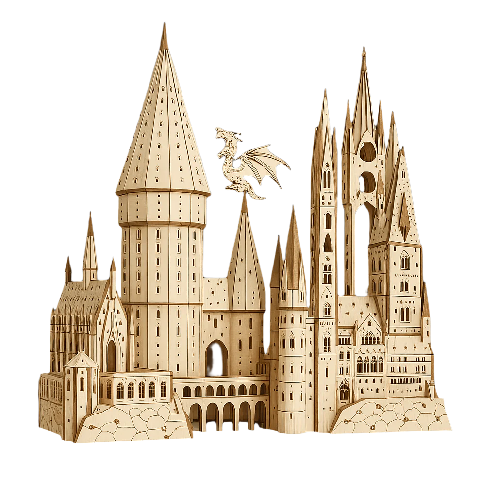 Hogwarts Magical Castle 3D Wooden Puzzle Kit - 3D Wooden Puzzle by Extoril
