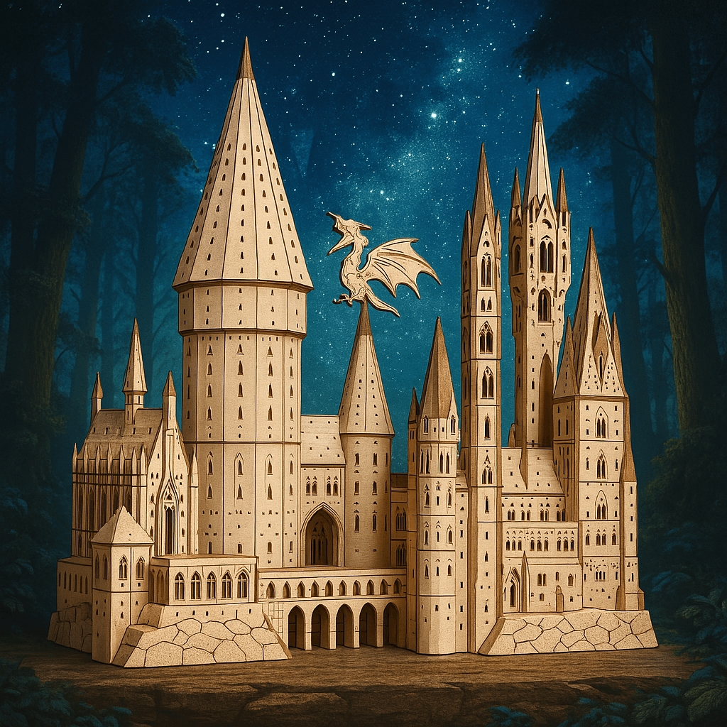 Hogwarts Magical Castle 3D Wooden Puzzle Kit - 3D Wooden Puzzle by Extoril
