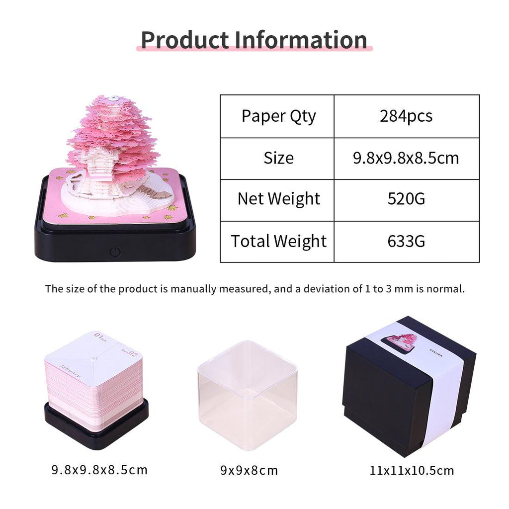 3D Art Memo Pad & Desk Calendar 2026 - home decor by Extoril