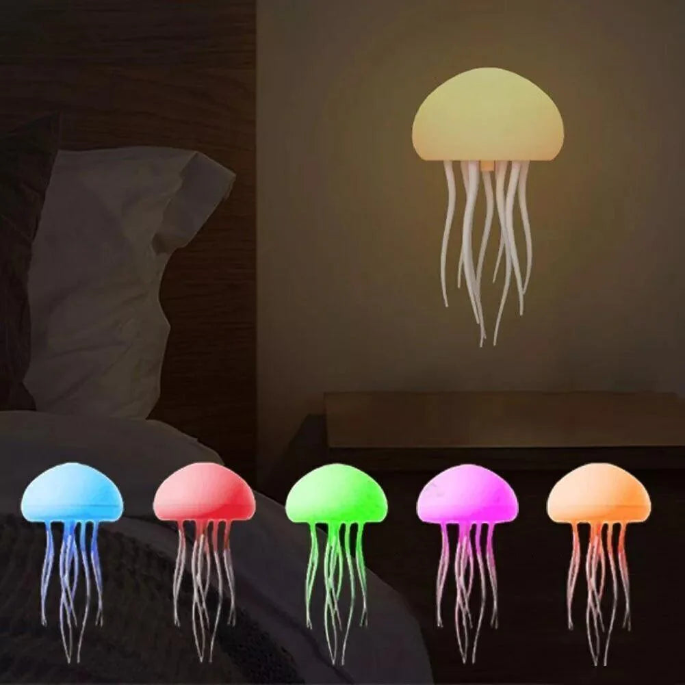 7-Color Changing LED RGB Night Light Jellyfish Lamp with Sound Activation - home decor by Extoril