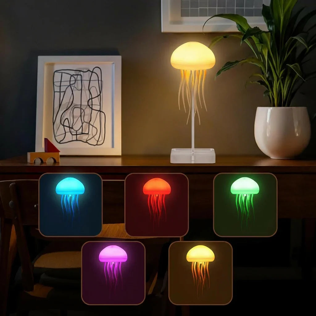 7-Color Changing LED RGB Night Light Jellyfish Lamp with Sound Activation - home decor by Extoril