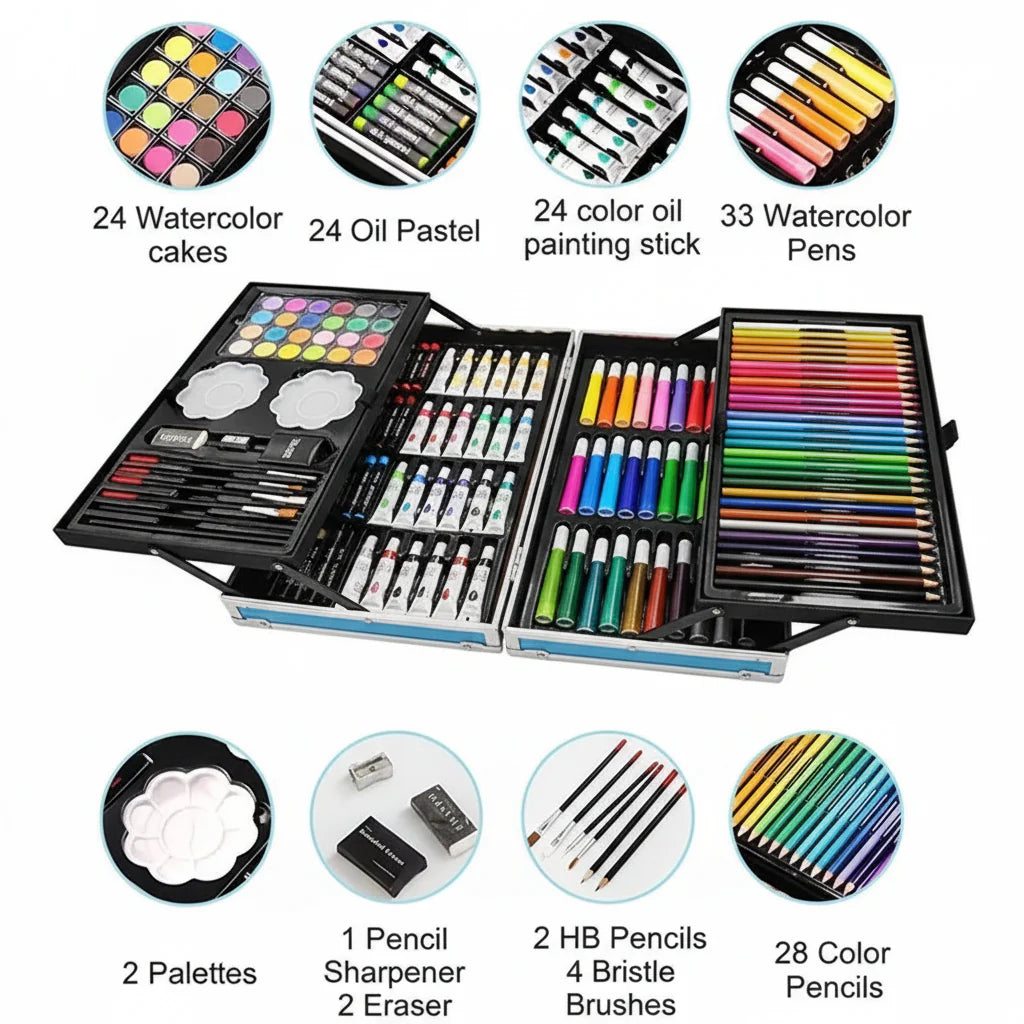 145 Piece Art Set – Drawing & Painting Kit - home decor by Extoril