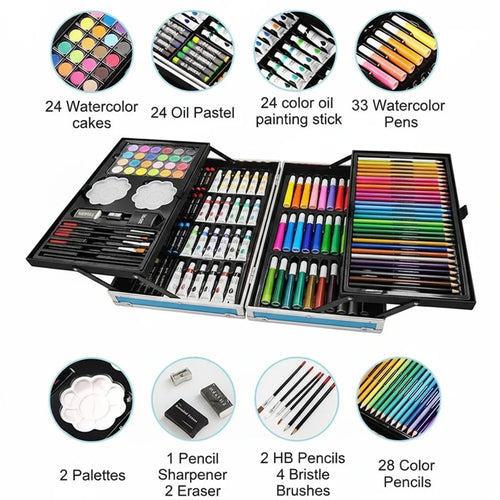 145 Piece Art Set – Drawing & Painting Kit - home decor by Extoril