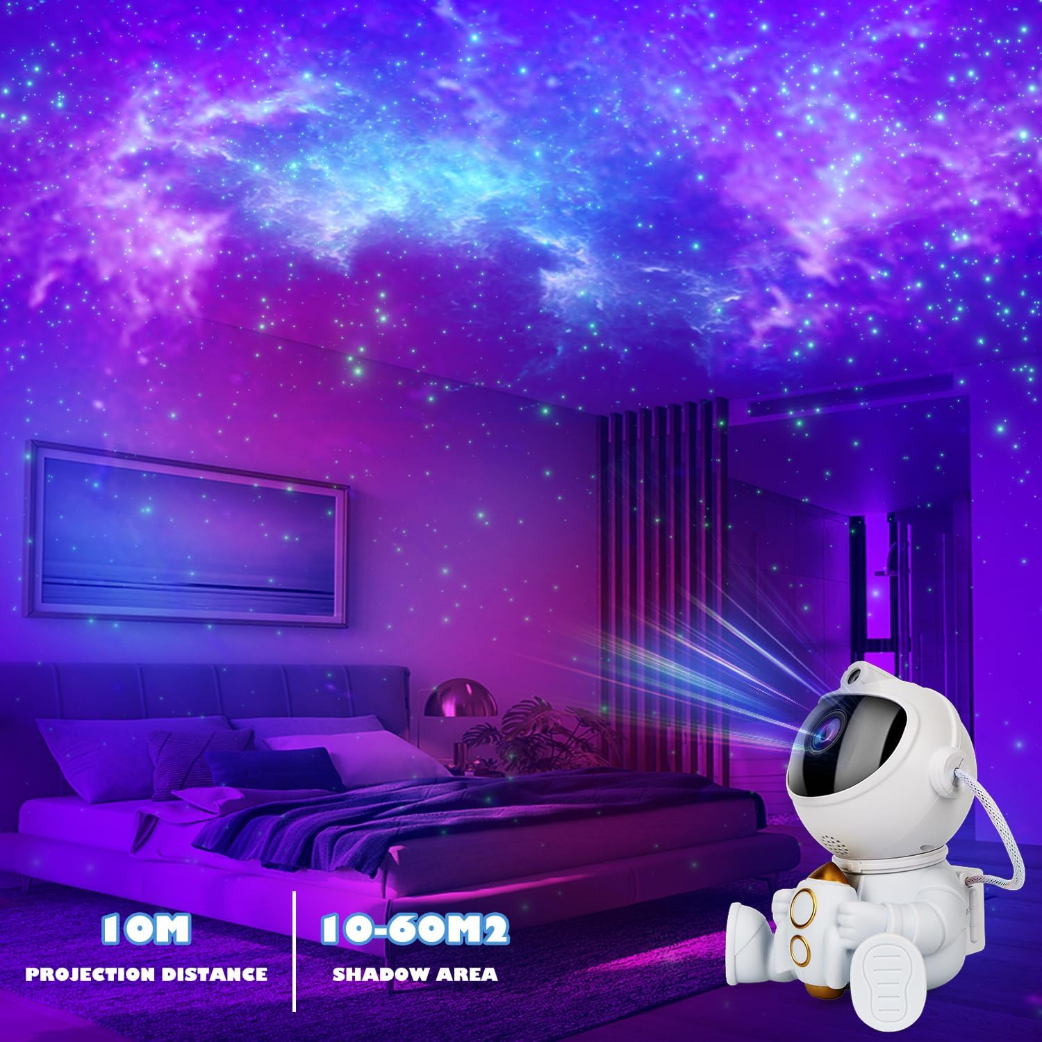 Astronaut Star Projector Galaxy Night Light with Remote - Gadget by Extoril