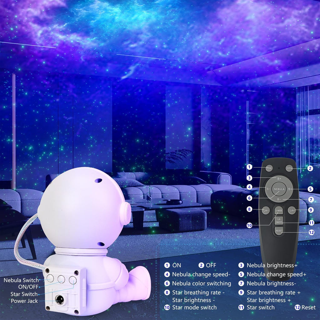 Astronaut Star Projector Galaxy Night Light with Remote - Gadget by Extoril