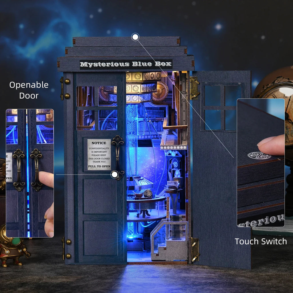 Diy Book Nook Shelf - Mysterious Blue Box - DIY Booknooks by Extoril