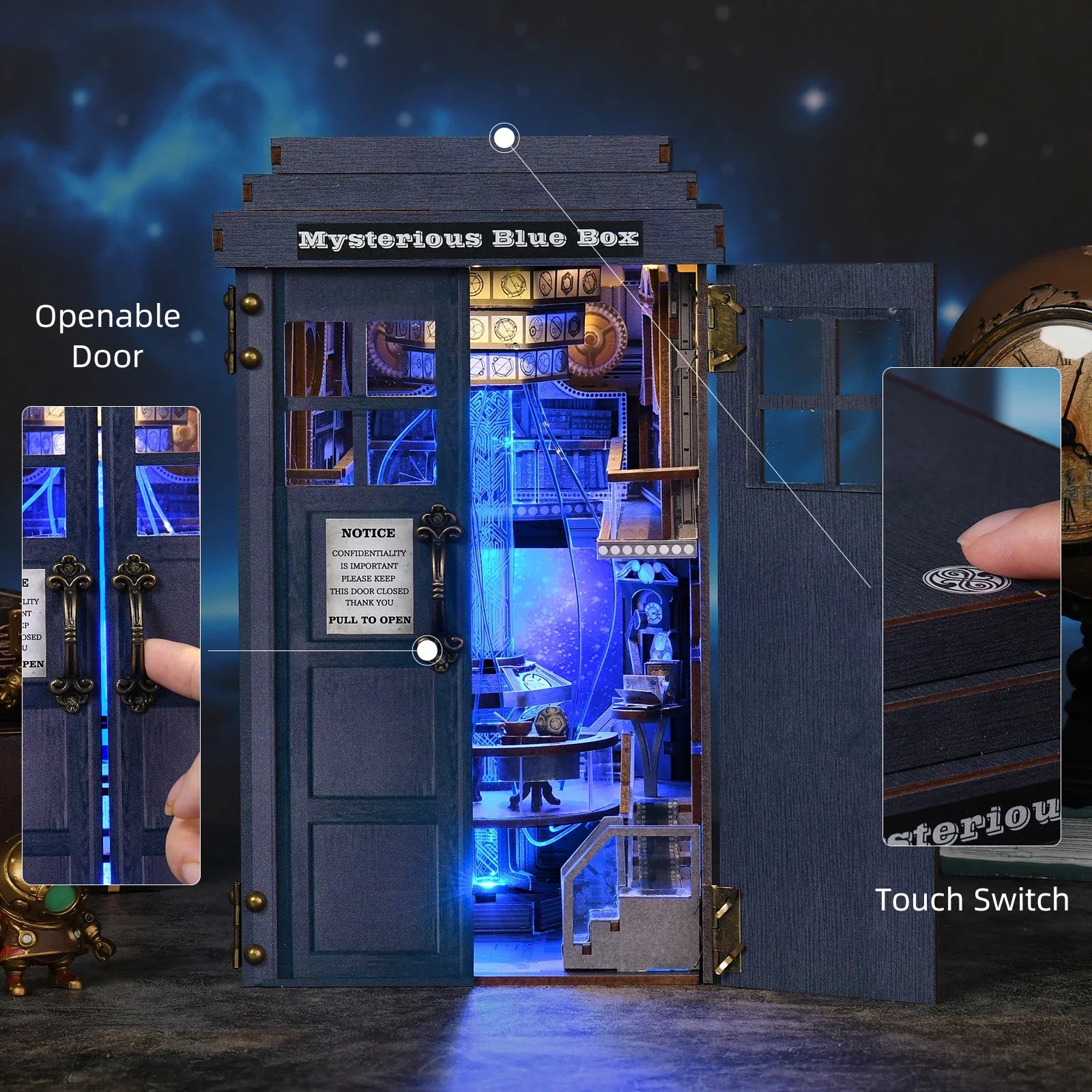 Diy Book Nook Shelf - Mysterious Blue Box - DIY Booknooks by Extoril