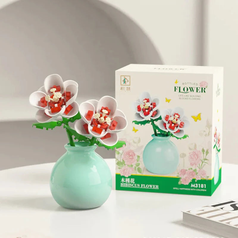 Building Block Flowers - Brick Bouquet with Vase - DIY Flower by Extoril