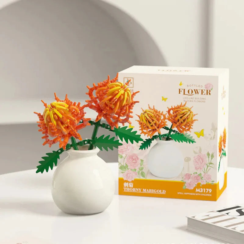 Building Block Flowers - Brick Bouquet with Vase - DIY Flower by Extoril