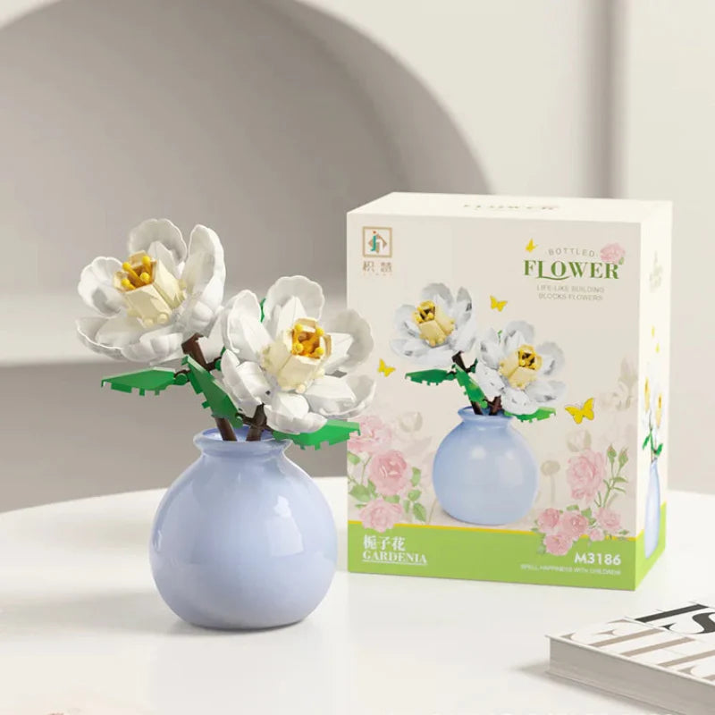 Building Block Flowers - Brick Bouquet with Vase - DIY Flower by Extoril