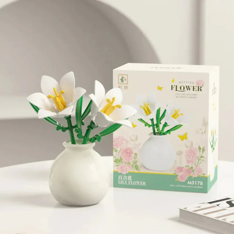 Building Block Flowers - Brick Bouquet with Vase - DIY Flower by Extoril