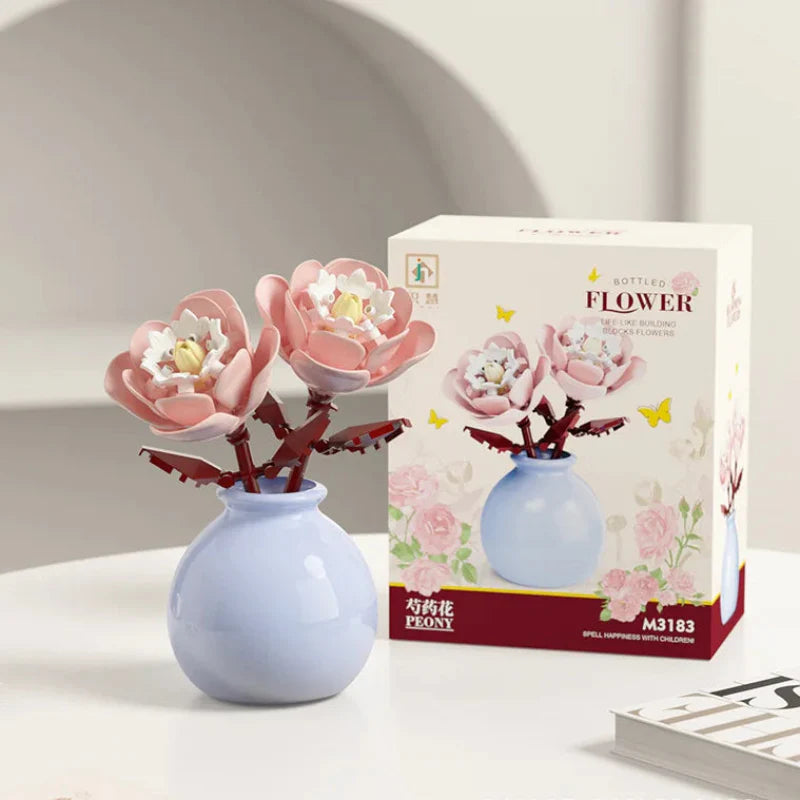 Building Block Flowers - Brick Bouquet with Vase - DIY Flower by Extoril