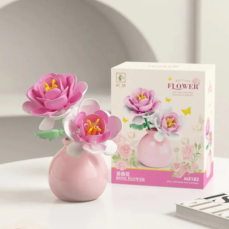 Building Block Flowers - Brick Bouquet with Vase - DIY Flower by Extoril