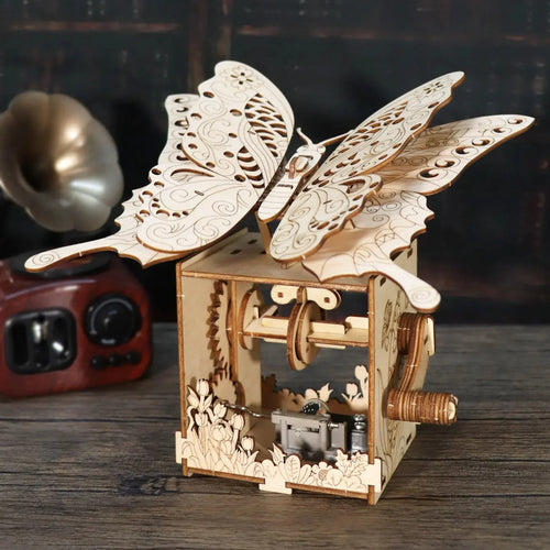 Butterfly Music Box 3D Wooden Puzzle Kit - 3D Wooden Puzzle by Extoril