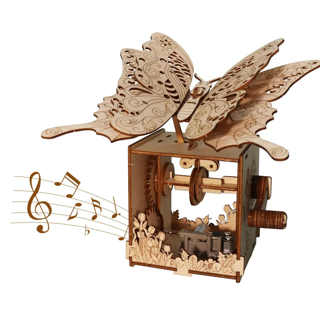 Butterfly Music Box 3D Wooden Puzzle Kit - 3D Wooden Puzzle by Extoril