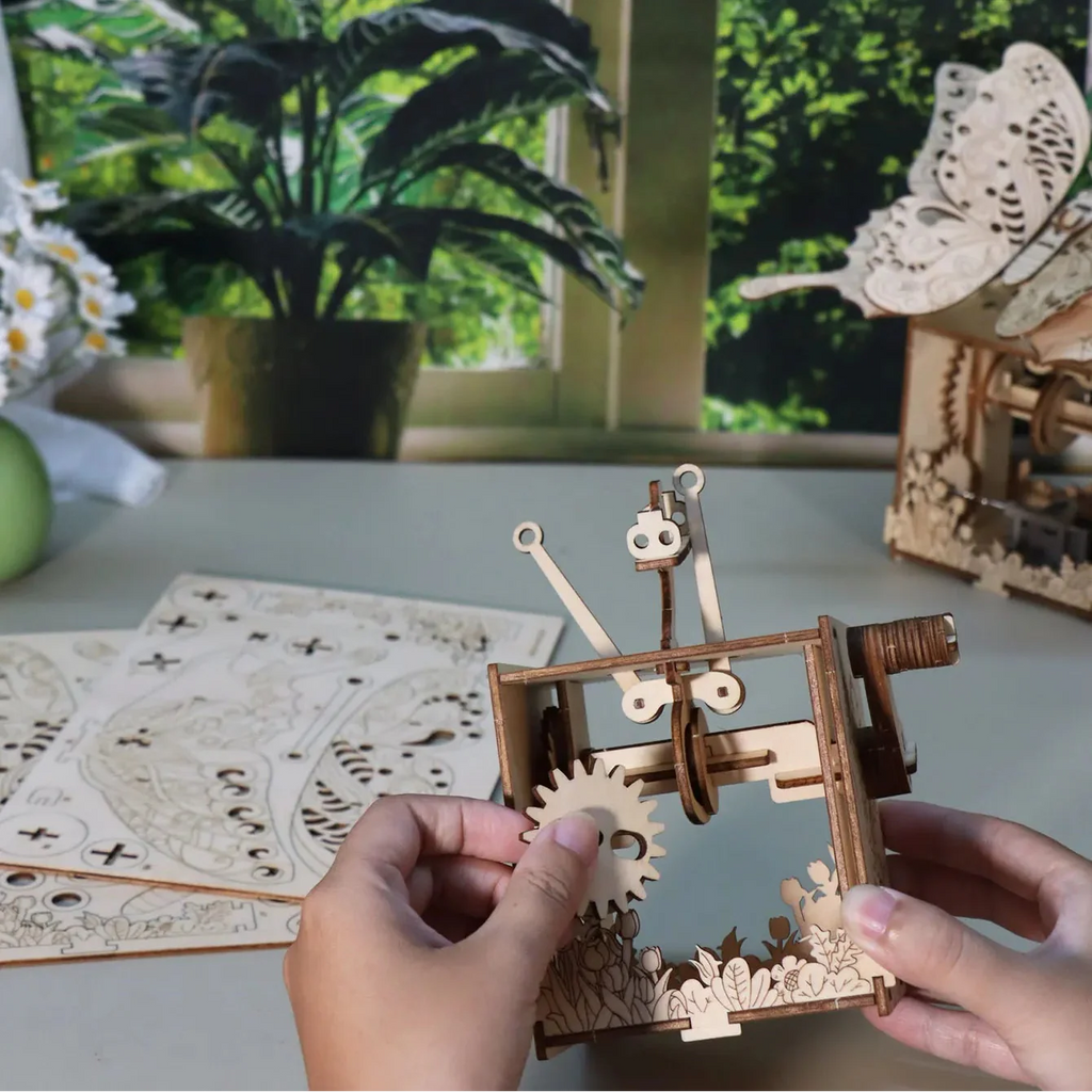 Butterfly Music Box 3D Wooden Puzzle Kit - 3D Wooden Puzzle by Extoril