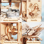 Butterfly Music Box 3D Wooden Puzzle Kit - 3D Wooden Puzzle by Extoril
