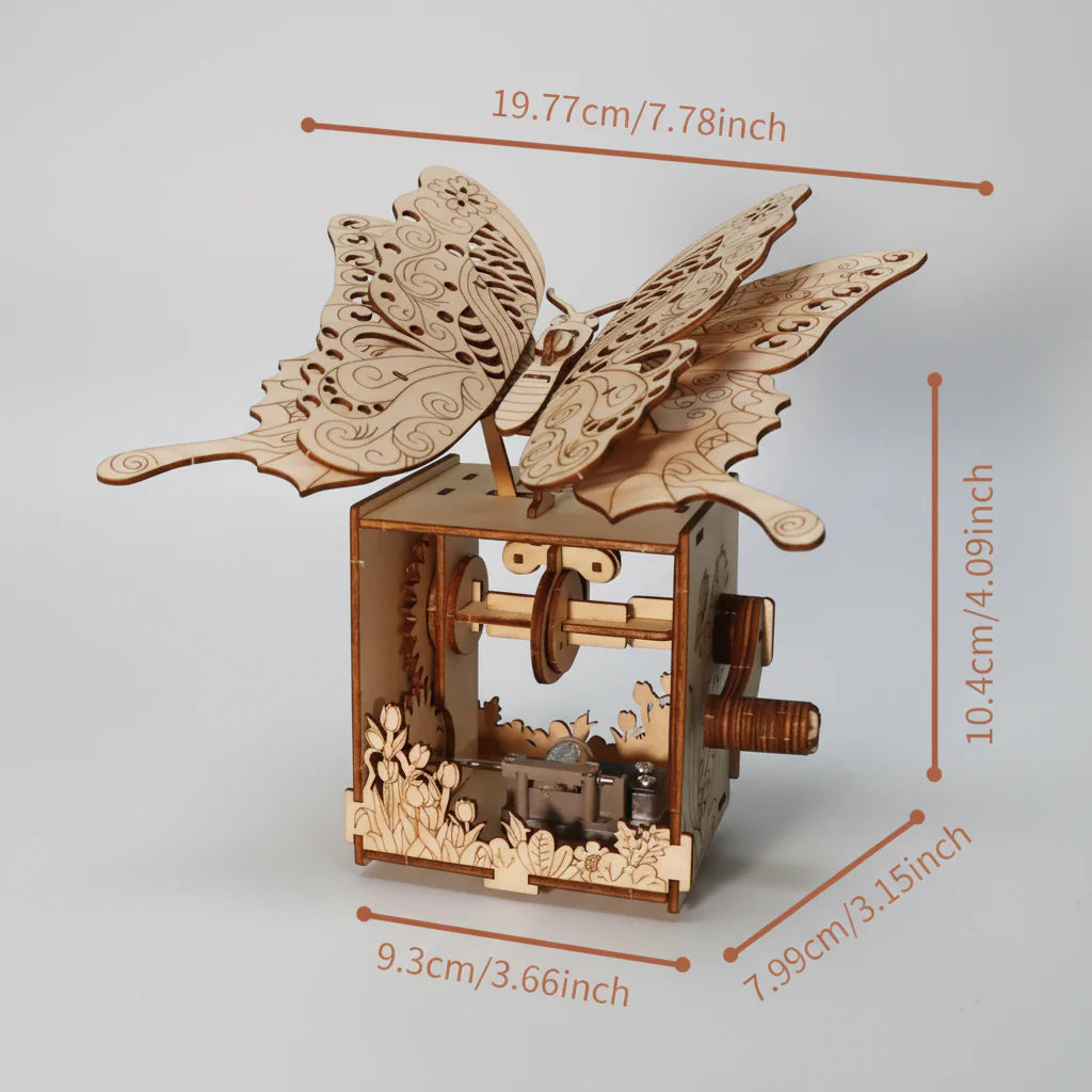 Butterfly Music Box 3D Wooden Puzzle Kit - 3D Wooden Puzzle by Extoril