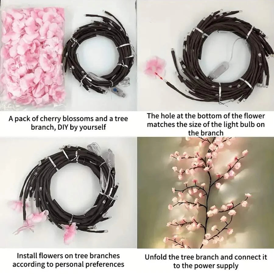 Bendable Cherry Blossom Branch LED Light - home decor by Extoril