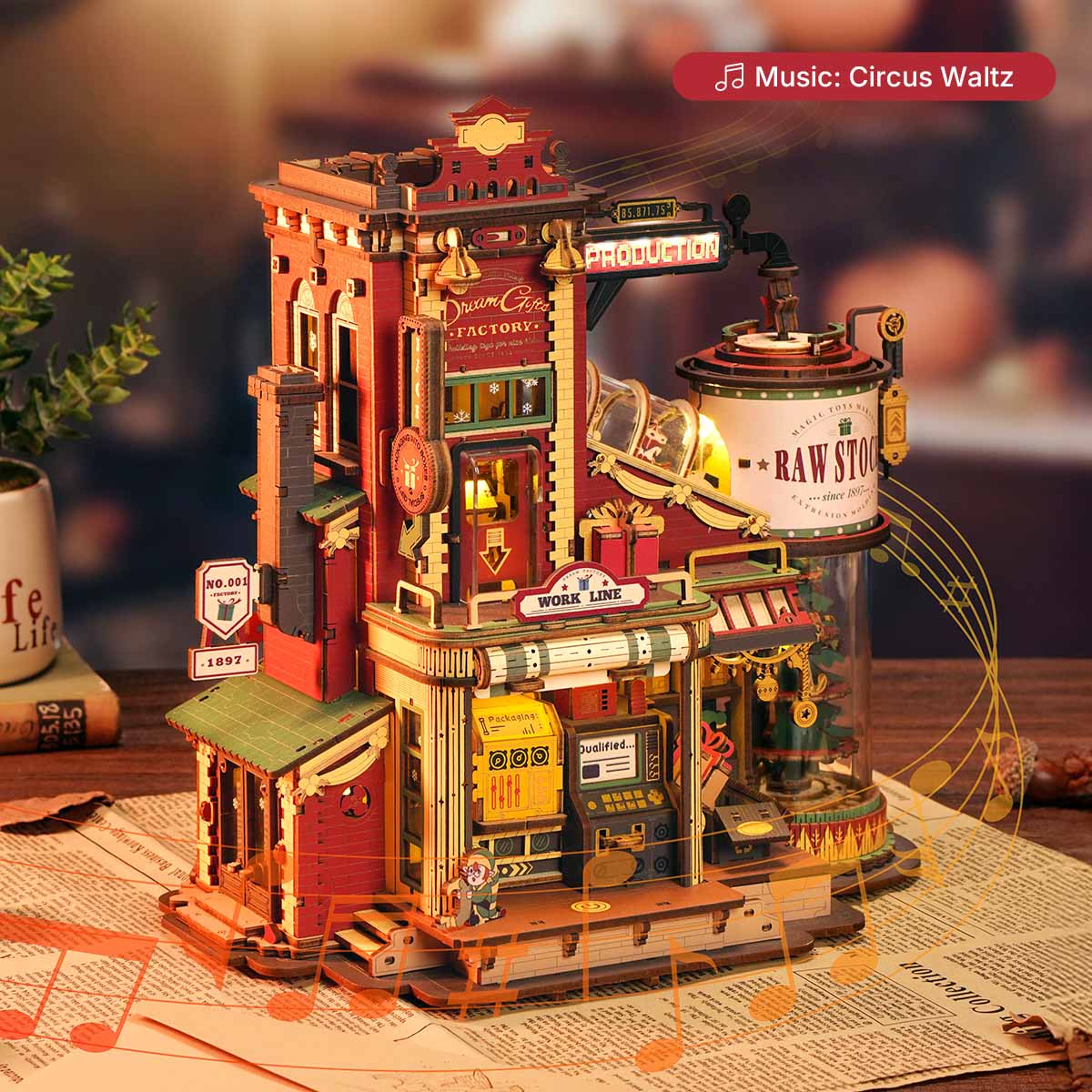 Dream Gift Factory Music Box - 3D Wooden Puzzle by Extoril