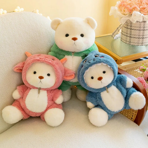 Cute Soft Teddy Bear Plush Toy with Removable Hoodie - Figurine by Extoril