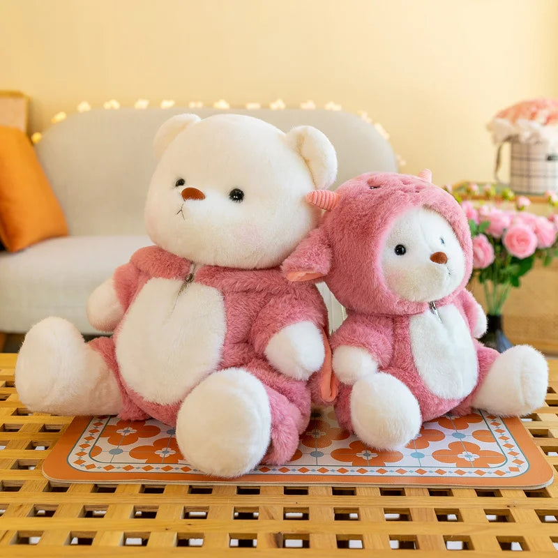 Cute Soft Teddy Bear Plush Toy with Removable Hoodie - Figurine by Extoril