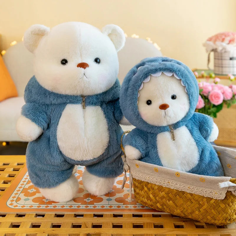 Cute Soft Teddy Bear Plush Toy with Removable Hoodie - Figurine by Extoril