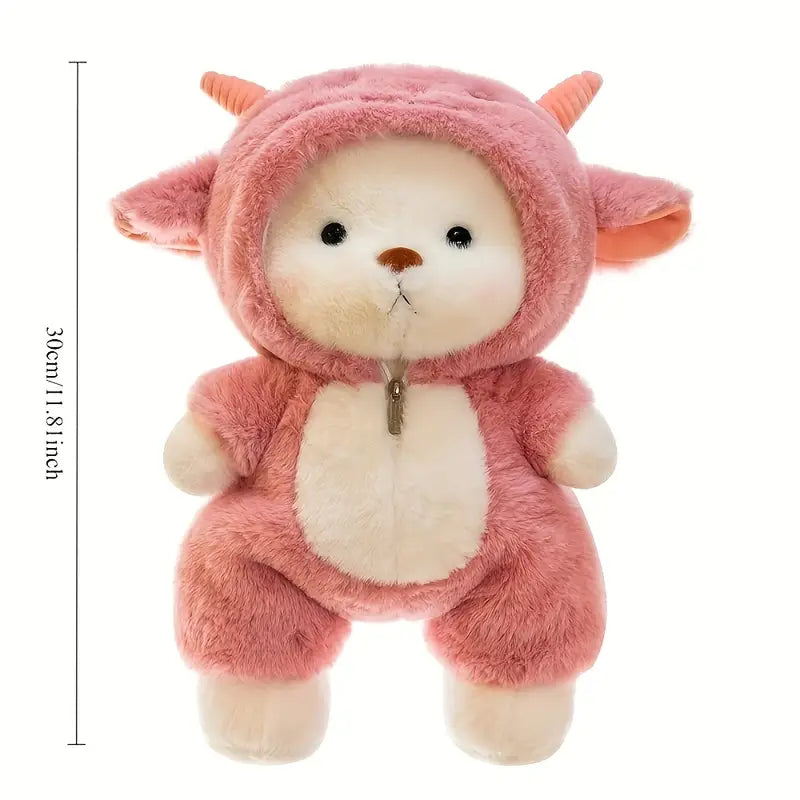 Cute Soft Teddy Bear Plush Toy with Removable Hoodie - Figurine by Extoril