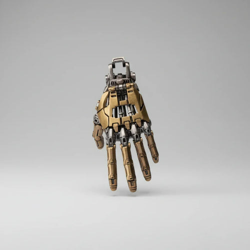 Cybernetic Hand Pendant Steampunk Necklace - Gadget by Extoril