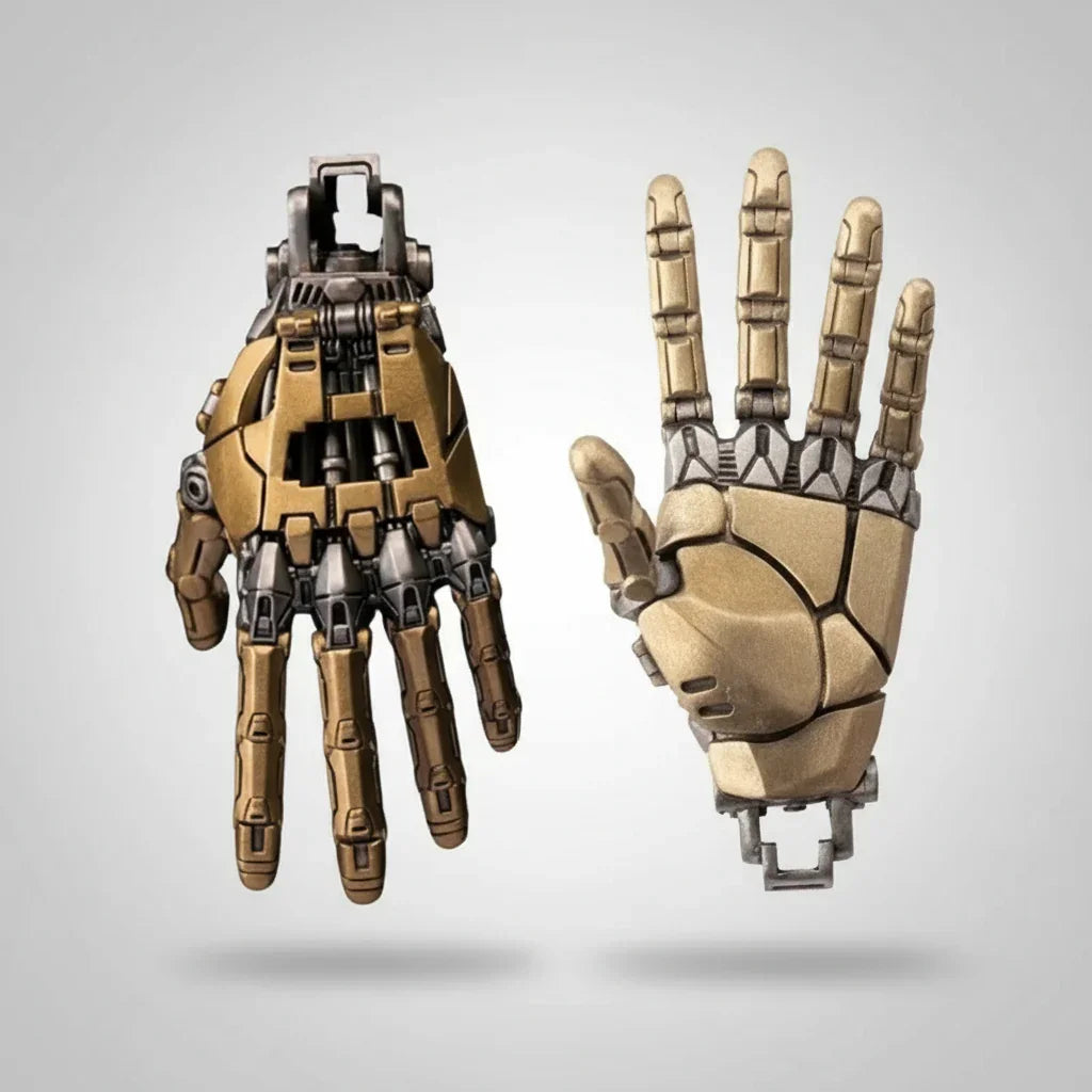 Cybernetic Hand Pendant Steampunk Necklace - Gadget by Extoril