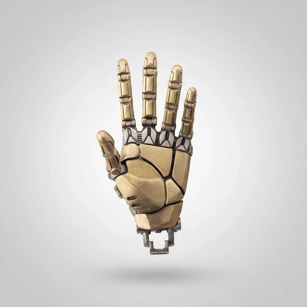 Cybernetic Hand Pendant Steampunk Necklace - Gadget by Extoril