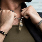 Cybernetic Hand Pendant Steampunk Necklace - Gadget by Extoril