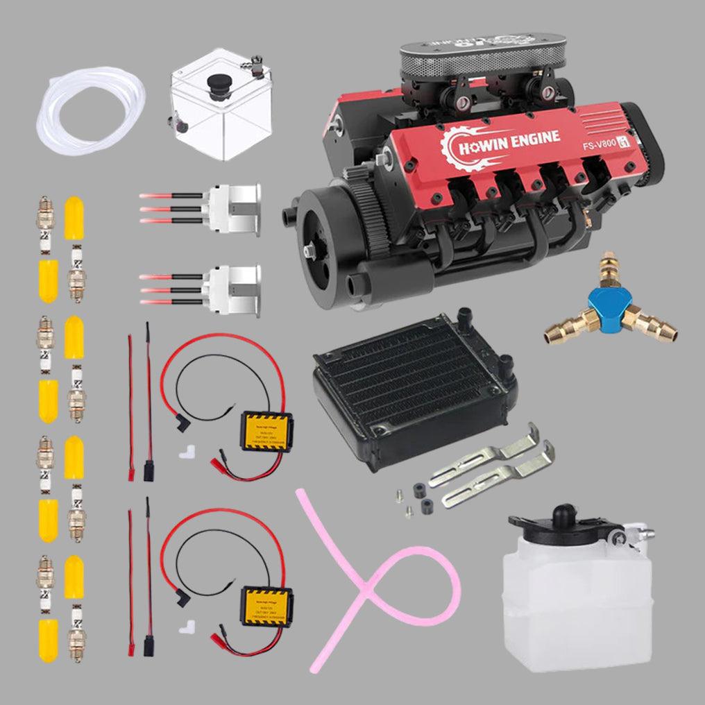 DIY 1/10 V8 Engine Model 28cc Gasoline Engine Kit FS-V800G - DIY Engine Model by Extoril