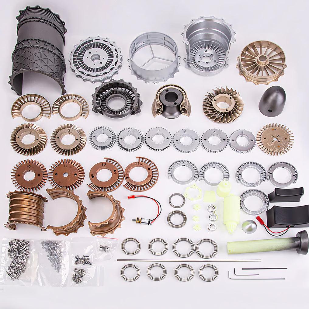 DIY 1/20 WS-15 Turbofan Engine Model Kit that Works - 150+Pcs - DIY Engine Model by Extoril