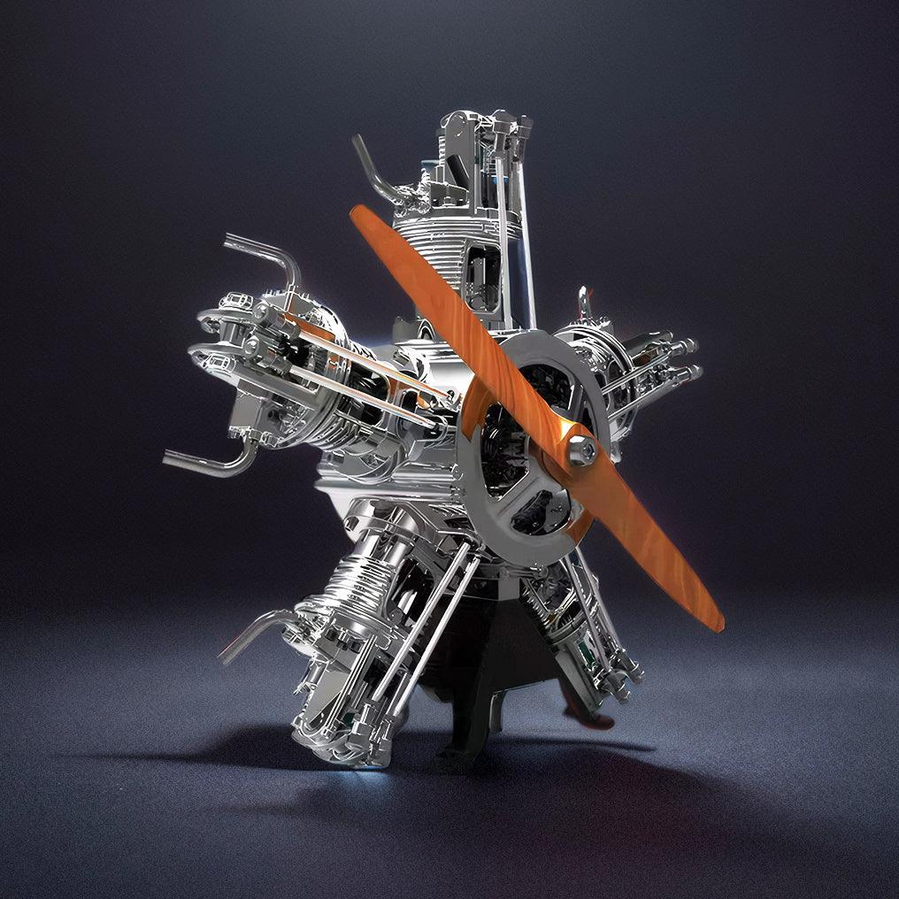 DIY 1/6 Full Metal 5 Cylinder Radial Engine Model Kit - DIY Engine Model by Extoril