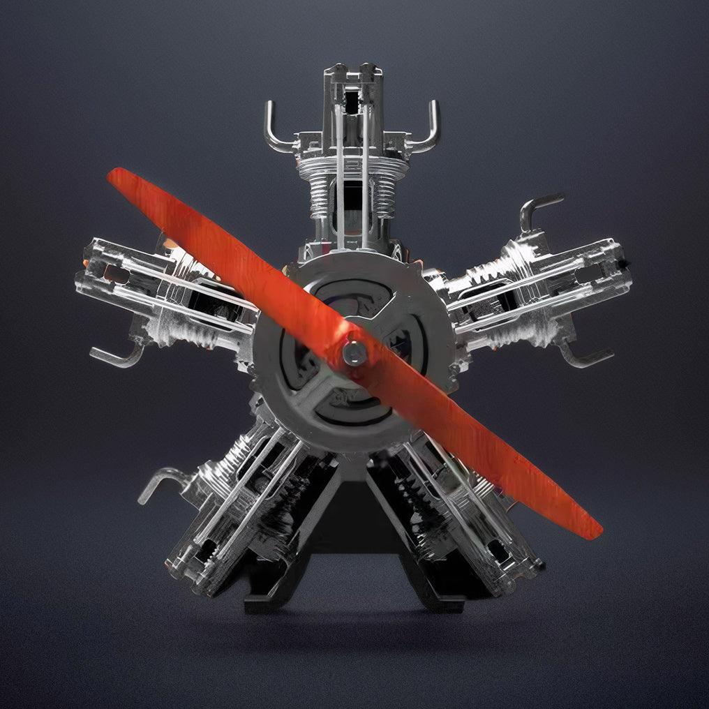 DIY 1/6 Full Metal 5 Cylinder Radial Engine Model Kit - DIY Engine Model by Extoril