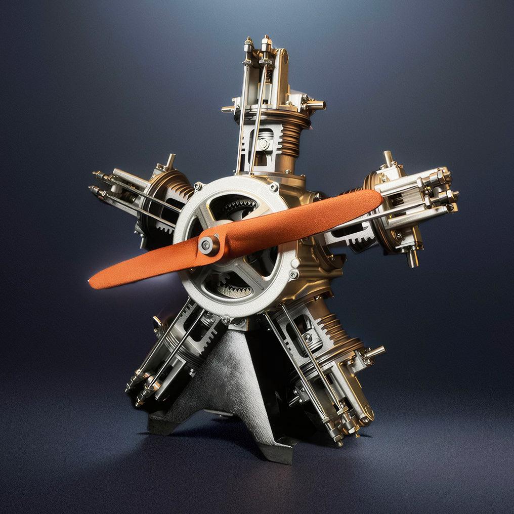 DIY 1/6 Full Metal 5 Cylinder Radial Engine Model Kit - DIY Engine Model by Extoril