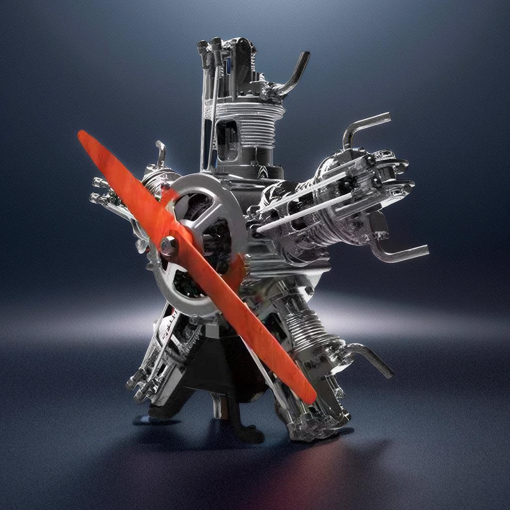 DIY 1/6 Full Metal 5 Cylinder Radial Engine Model Kit - DIY Engine Model by Extoril