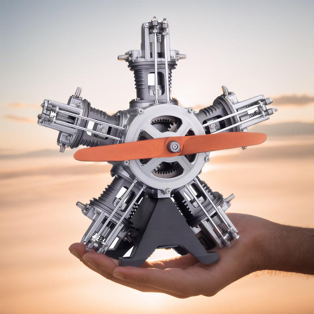 DIY 1/6 Full Metal 5 Cylinder Radial Engine Model Kit - DIY Engine Model by Extoril