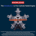 DIY 1/6 Full Metal 5 Cylinder Radial Engine Model Kit - DIY Engine Model by Extoril
