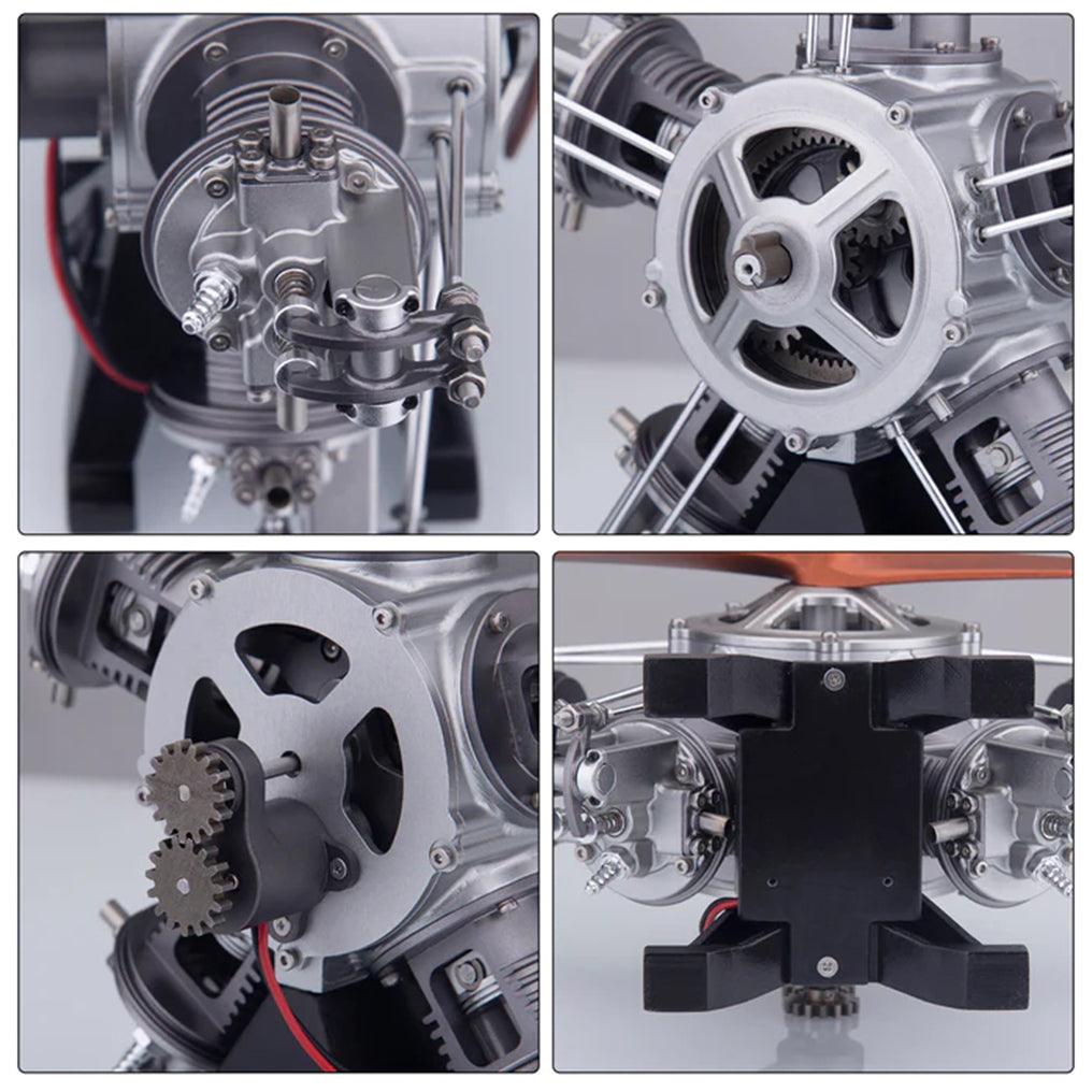 DIY 1/6 Full Metal 5 Cylinder Radial Engine Model Kit - DIY Engine Model by Extoril