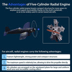 DIY 1/6 Full Metal 5 Cylinder Radial Engine Model Kit - DIY Engine Model by Extoril