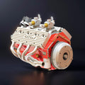 DIY 1/6 Gasoline Flathead 4-Stroke V8 Water-Cooled Engine 44CC Model Kit That Works - DIY Engine Model by Extoril