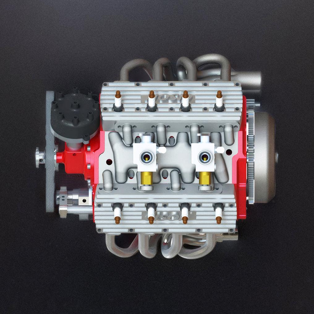 DIY 1/6 Gasoline Flathead 4-Stroke V8 Water-Cooled Engine 44CC Model Kit That Works - DIY Engine Model by Extoril