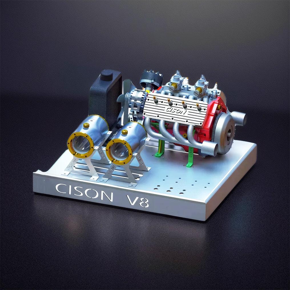 DIY 1/6 Gasoline Flathead 4-Stroke V8 Water-Cooled Engine 44CC Model Kit That Works - DIY Engine Model by Extoril