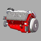 DIY 1/6 Gasoline Flathead 4-Stroke V8 Water-Cooled Engine 44CC Model Kit That Works - DIY Engine Model by Extoril
