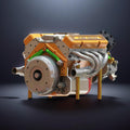 DIY 1/6 Gasoline Internal Combustion V8 Water-Cooled Engine 44CC Model Kit - DIY Engine Model by Extoril