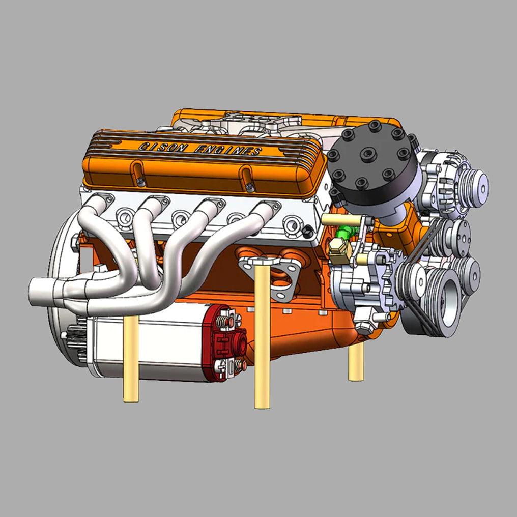 DIY 1/6 Gasoline Internal Combustion V8 Water-Cooled Engine 44CC Model Kit - DIY Engine Model by Extoril